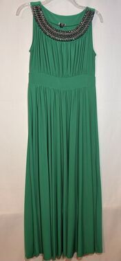 Haani Women’s Med Green Beaded Maxi Dress